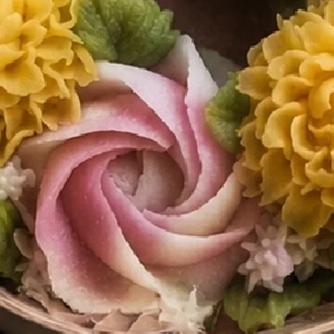 お手本の実物: くるりん薔薇